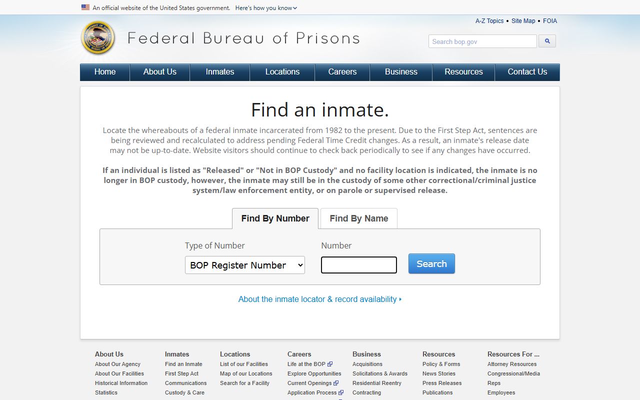 Federal BOP inmate locator for New Mexico custody searches