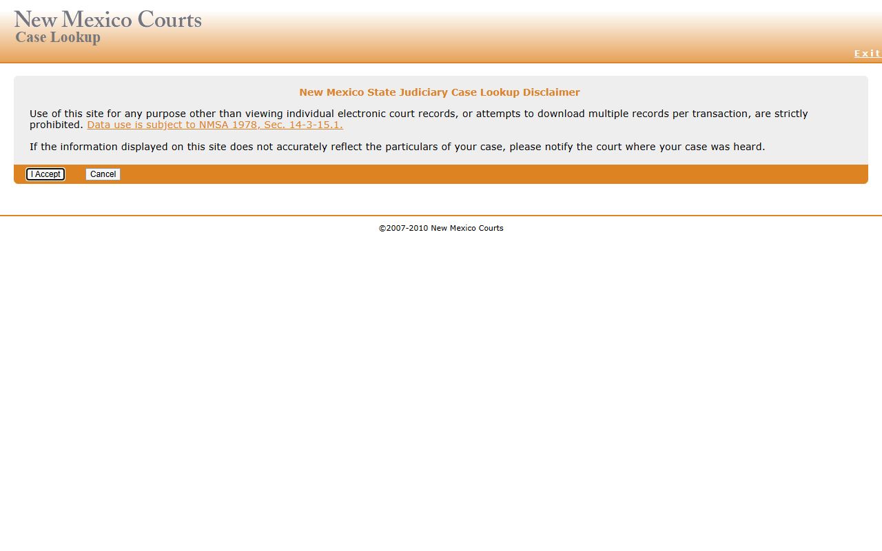 New Mexico Case Lookup for court records after jail arrest